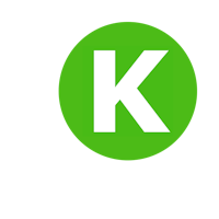 a green circle with the letter k on it